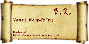 Vaszi Koppány névjegykártya